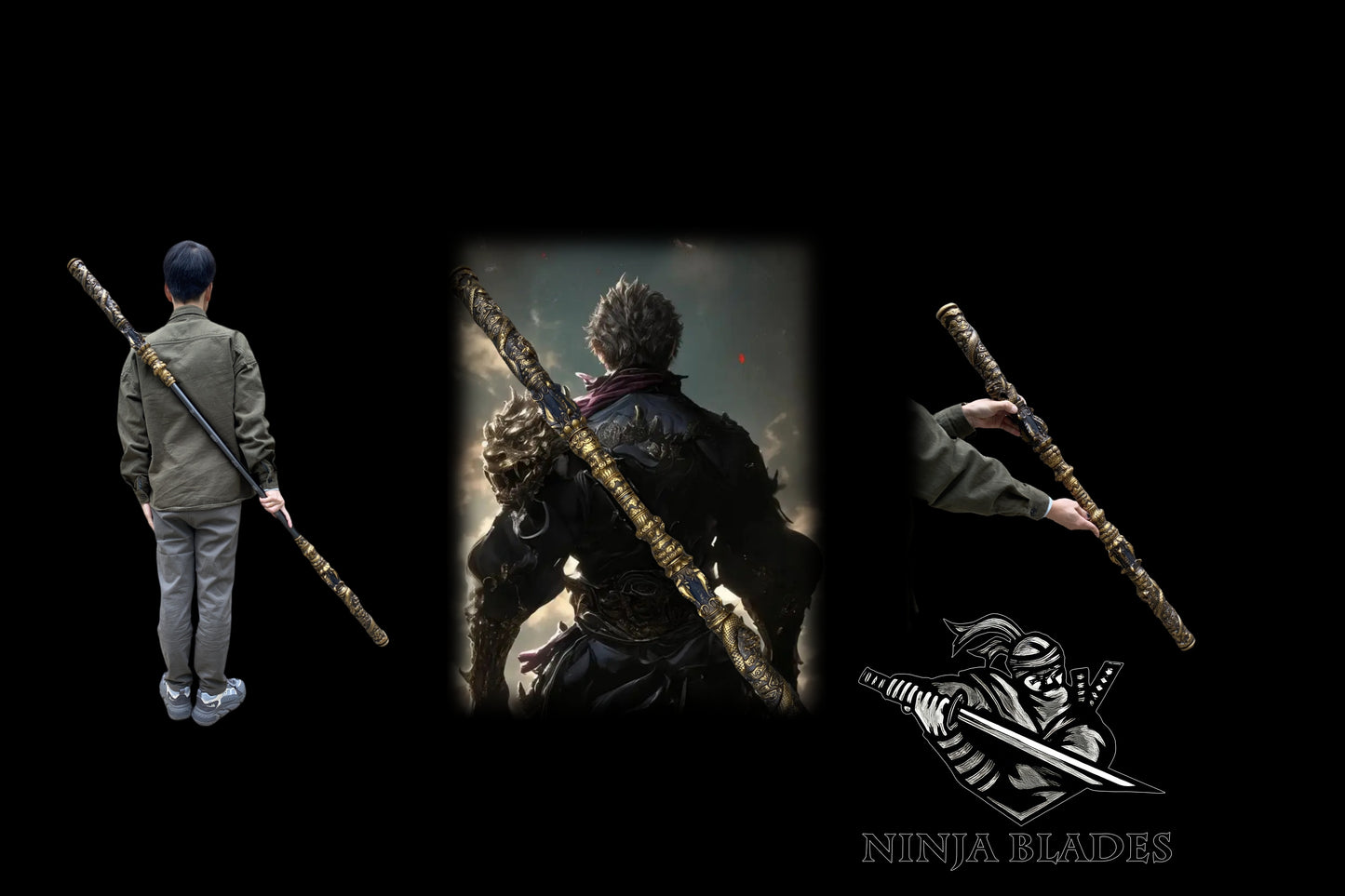 Black Myth Wukong Life Size Monkey King Bar Ruyi Jingu Bang 62.9''