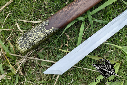 Carbon Steel Tang Sword Hengdao Blunt Blade Replica