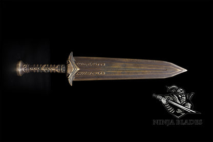 Brass Forged Skyrim Dwarven Dagger Replica - Blunt Blade Prop