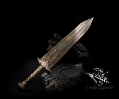 Brass Forged Skyrim Dwarven Dagger Replica - Blunt Blade Prop