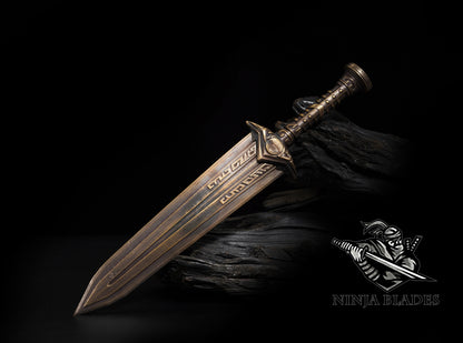 Brass Forged Skyrim Dwarven Dagger Replica - Blunt Blade Prop