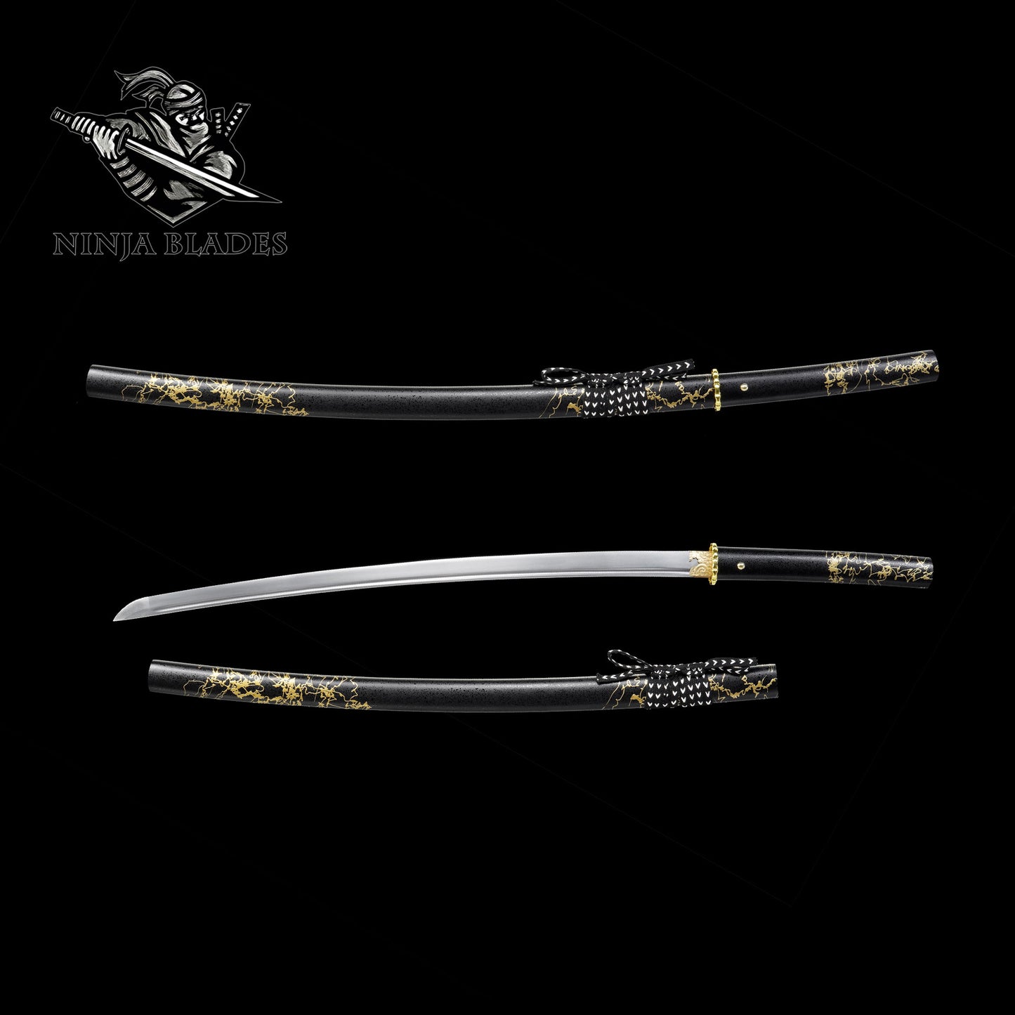 GOY Atsu Gilded Night Katana Carbon Steel Version