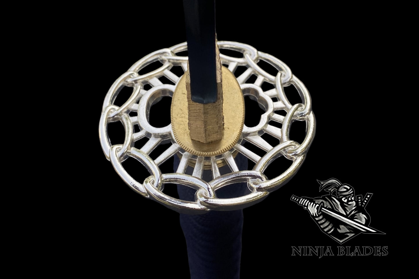 Blue Flame Samurai Katana with Geisha Saya