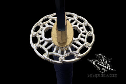Blue Flame Samurai Katana with Geisha Saya