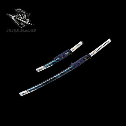 GOT Hand-Forged Damascus Steel Jin Sakai Katana & Tanto Set