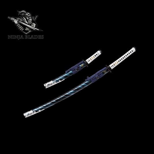 GOT Hand-Forged Damascus Steel Jin Sakai Katana & Tanto Set
