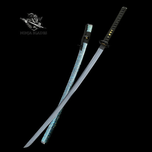 Japanese Katana "Ink Plum" – Black Blade Edition