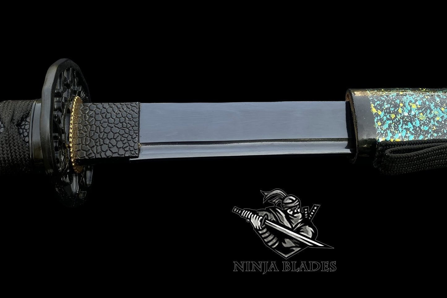 Japanese Katana "Ink Plum" – Black Blade Edition