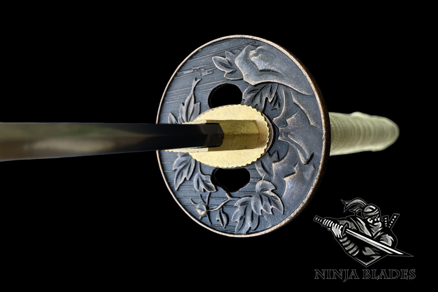 Premium Katana with Red Saya & Cherry Blossom Inlays