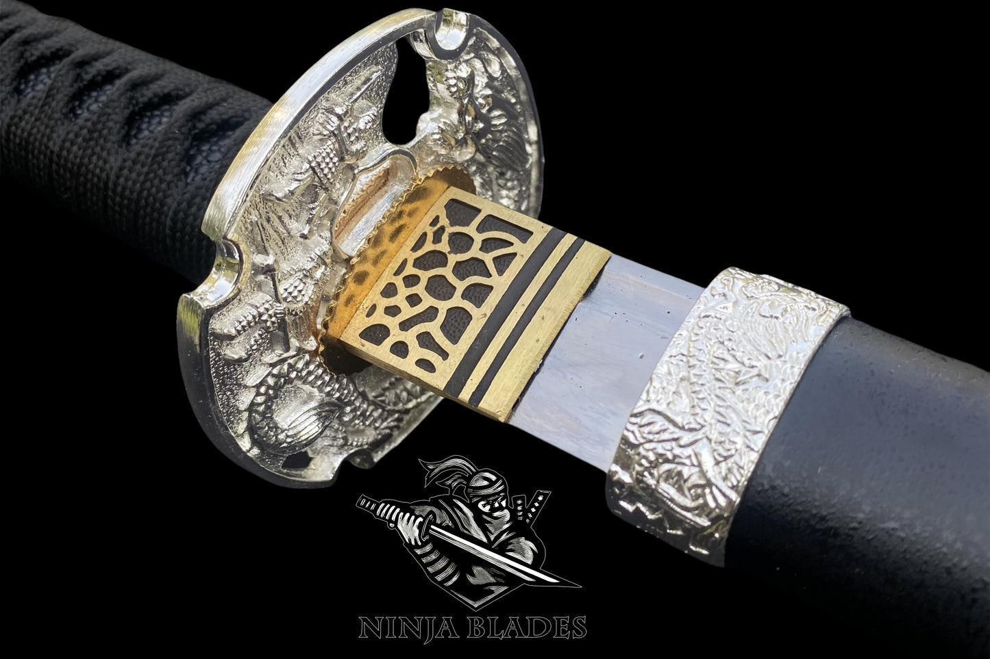 Japanese Katana with Samurai Warrior Themed Fittings