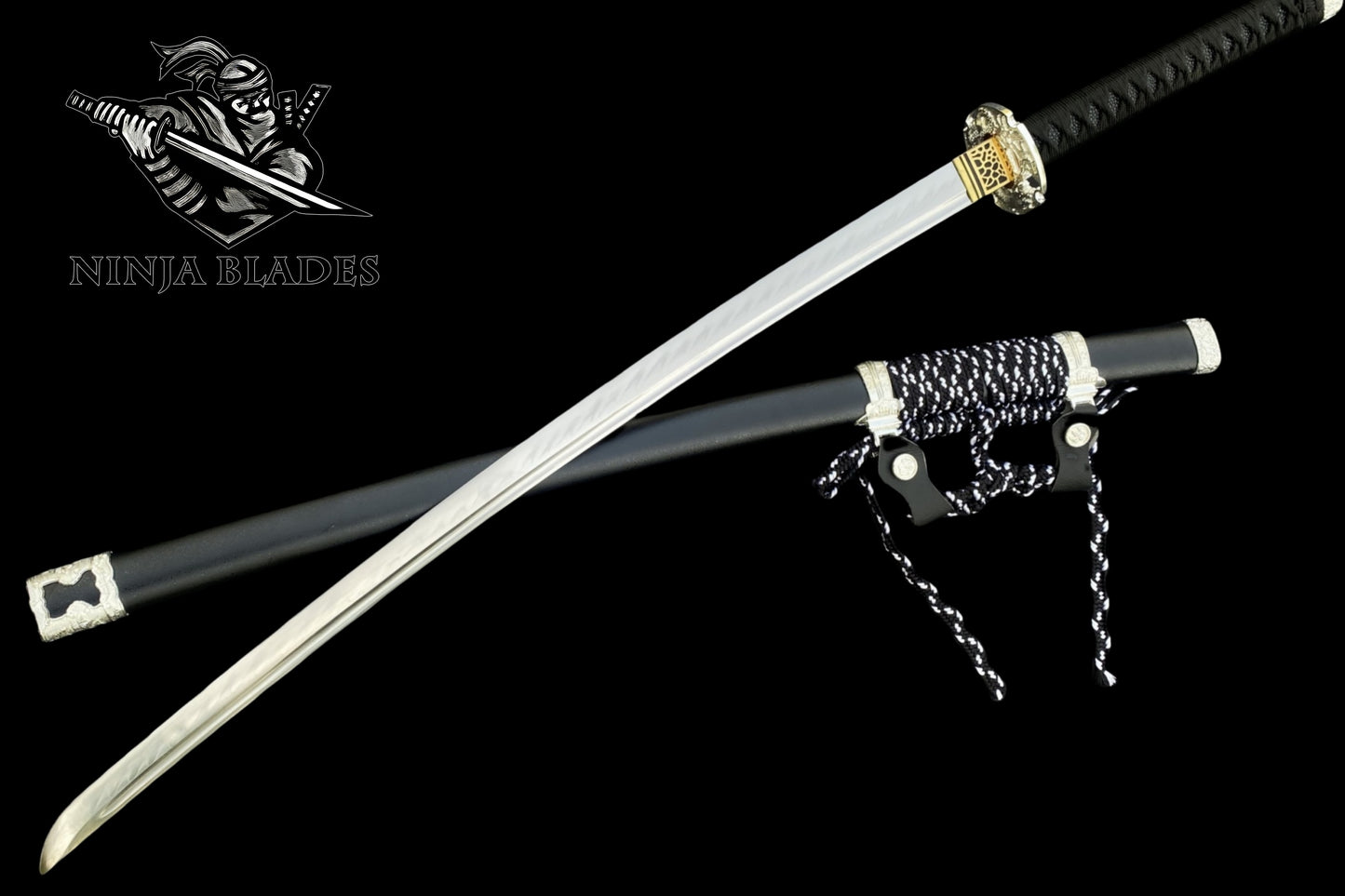 Japanese Katana with Samurai Warrior Themed Fittings