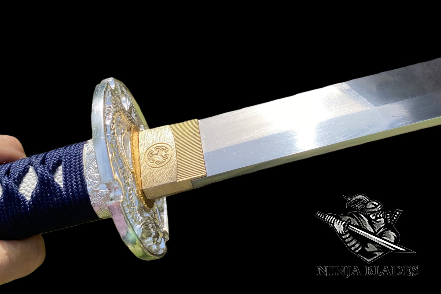 Premium Samurai Katana with Gold Saya & Multicolored Wrapping