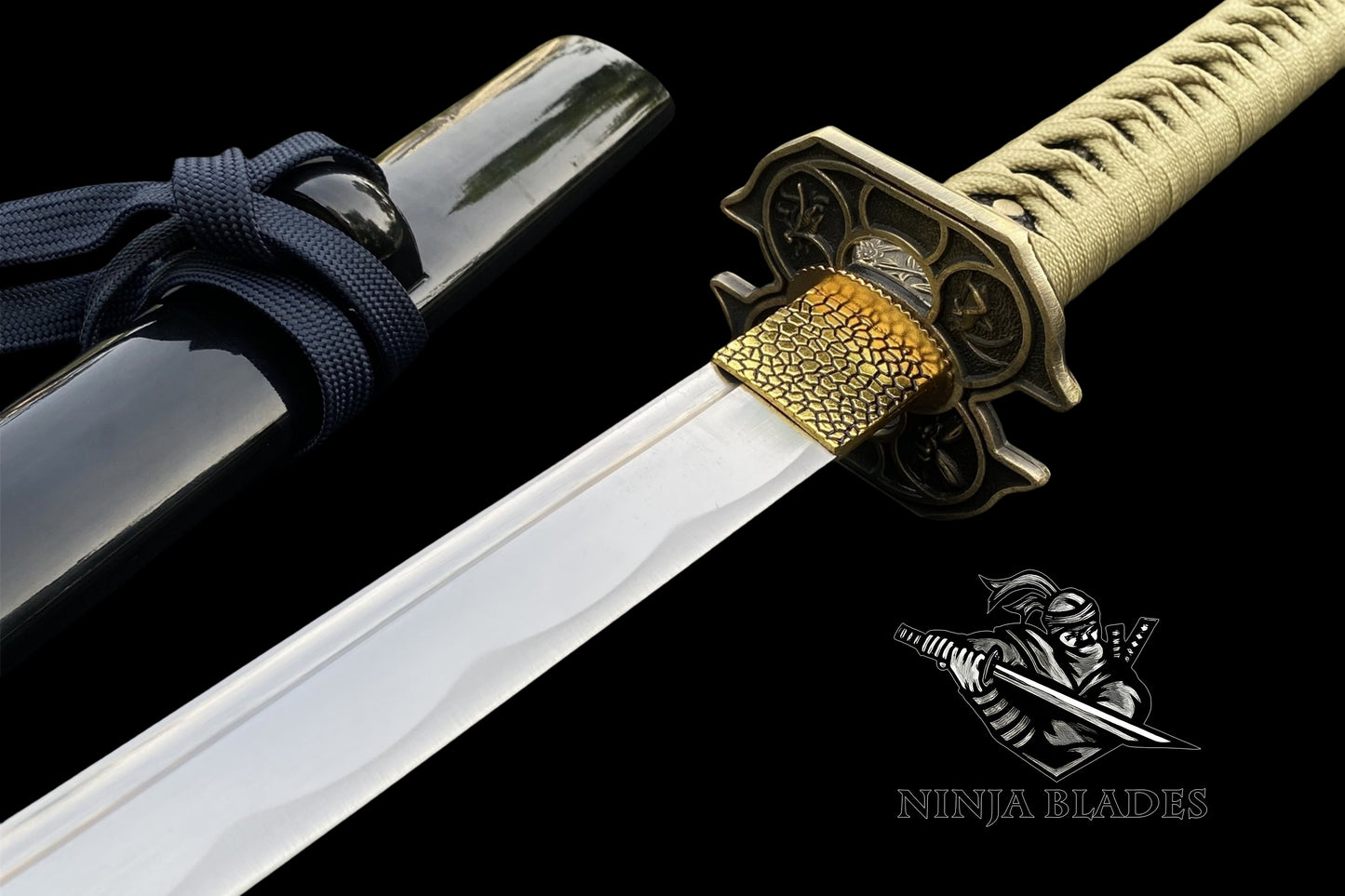 Japanese Katana with Chrysanthemum & Insect Motifs – Classic Edition