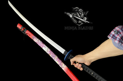 Premium Katana with Geisha & Floral Saya