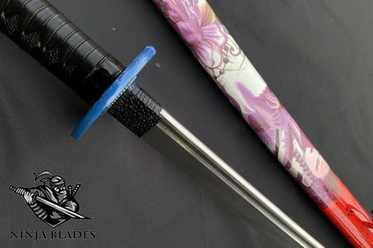Premium Katana with Geisha & Floral Saya