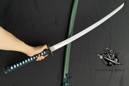 1065 Carbon Steel Premium Katana with Green Saya & Dragon Fittings