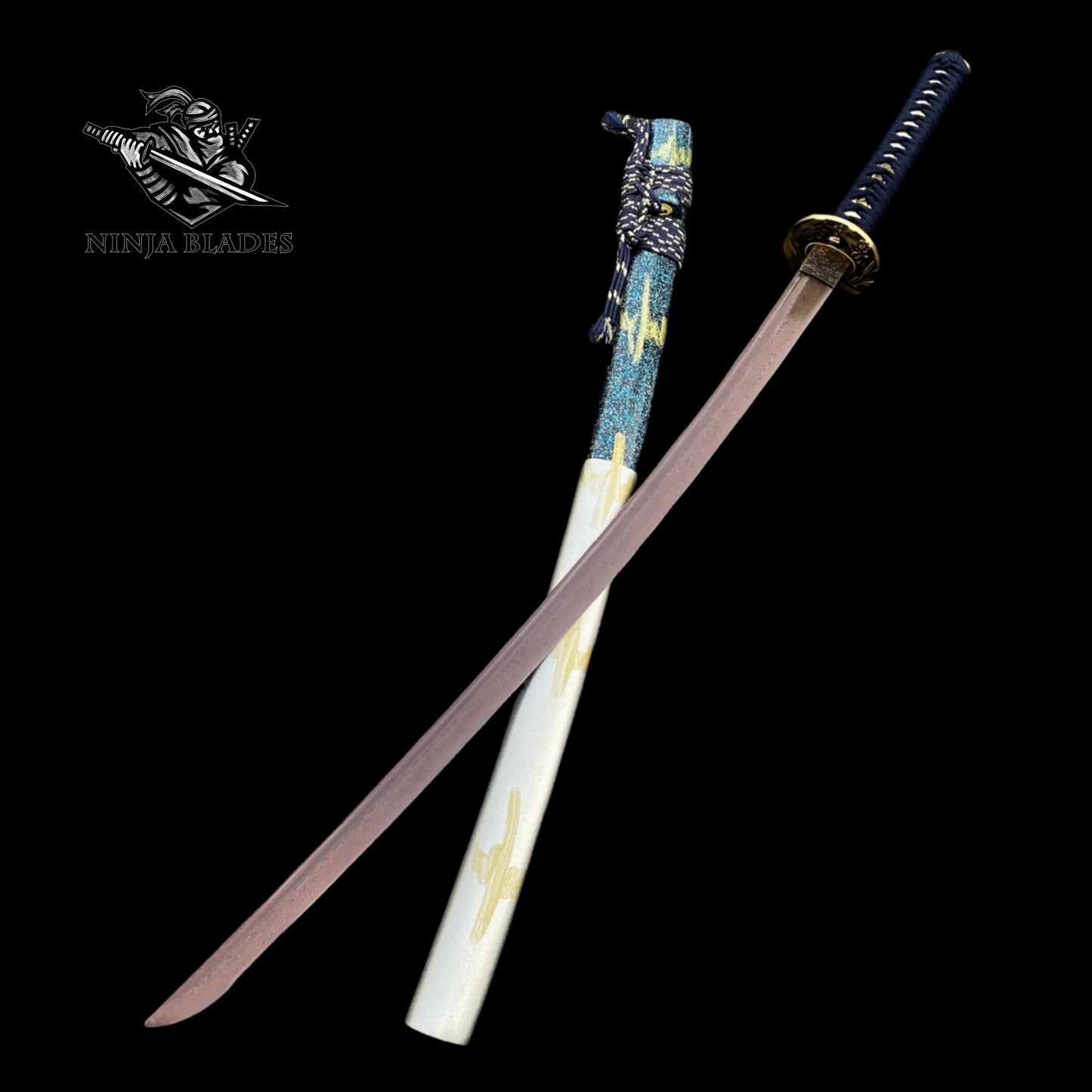 Red Damascus Steel Samurai Katana – The Crane’s Grace