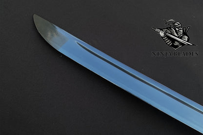 Japanese Katana with Blue Blade & Golden Dragon Tsuba – Azure Edition