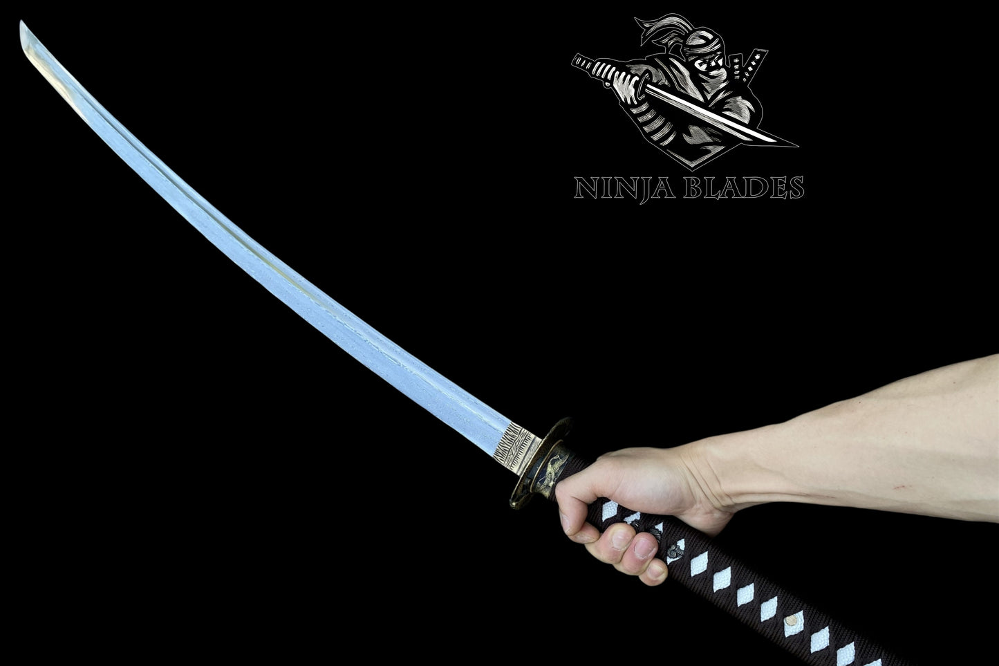 Premium Katana with Koi Fish Tsuba & Damascus Blade