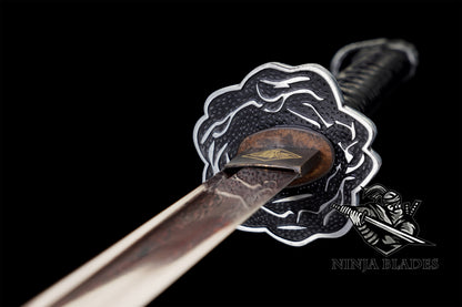 Damascus Steel Sekiro Red Mortal Blade Gracious Gift of Tears Katana IRL