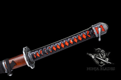Damascus Steel Sekiro Red Mortal Blade Gracious Gift of Tears Katana IRL