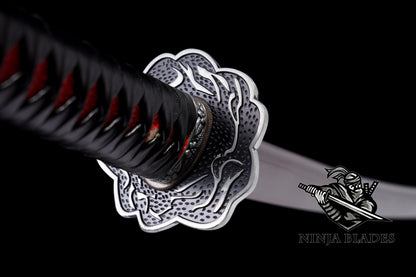 Damascus Steel Sekiro Red Mortal Blade Gracious Gift of Tears Katana IRL
