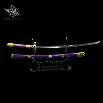 Roronoa Zoro Enma 26cm Mini Metal Replica Unsharpened Anime Sword Collectible with Display Stand