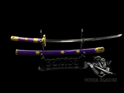 Roronoa Zoro Enma 26cm Mini Metal Replica Unsharpened Anime Sword Collectible with Display Stand