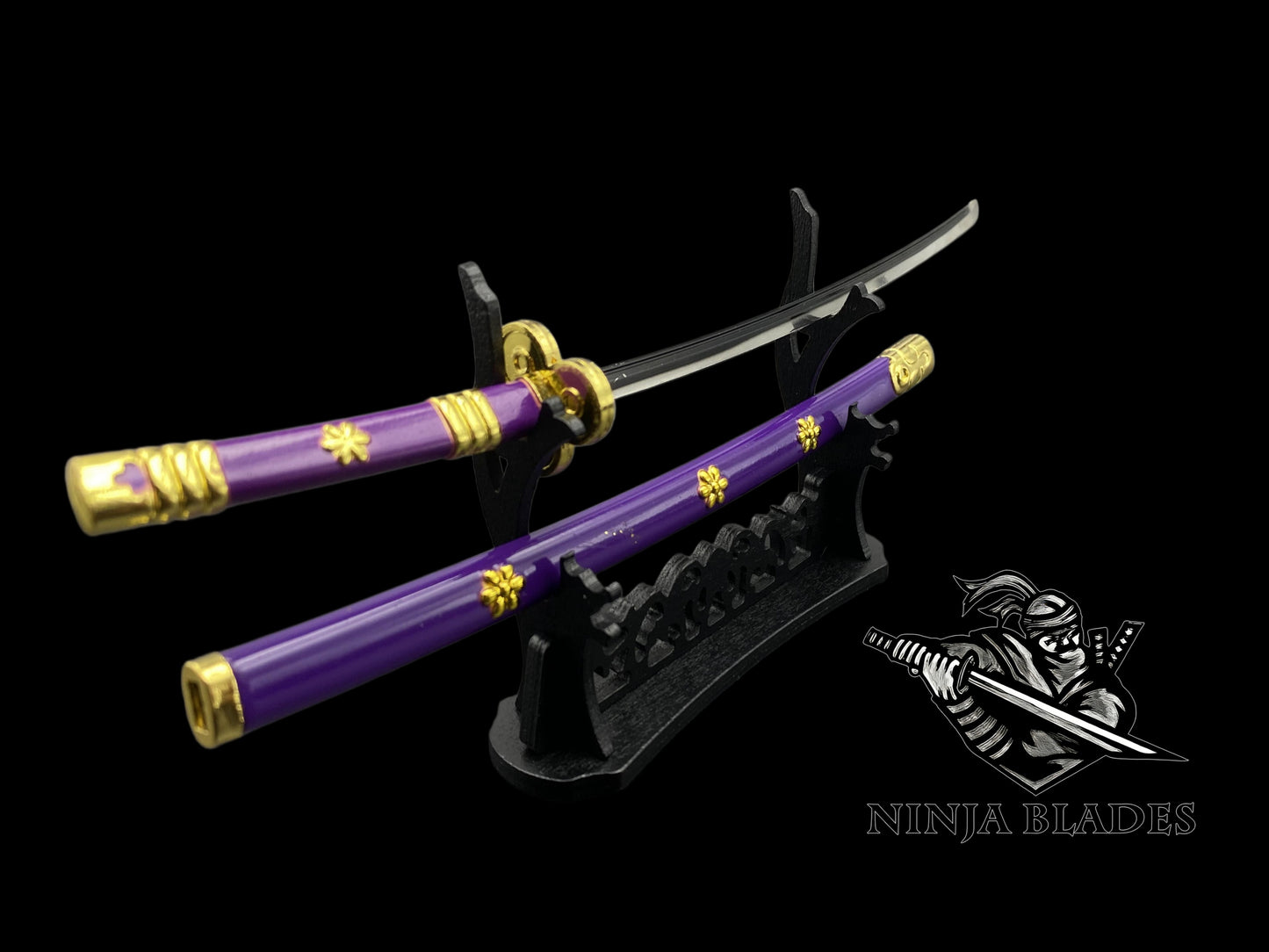 Roronoa Zoro Enma 26cm Mini Metal Replica Unsharpened Anime Sword Collectible with Display Stand