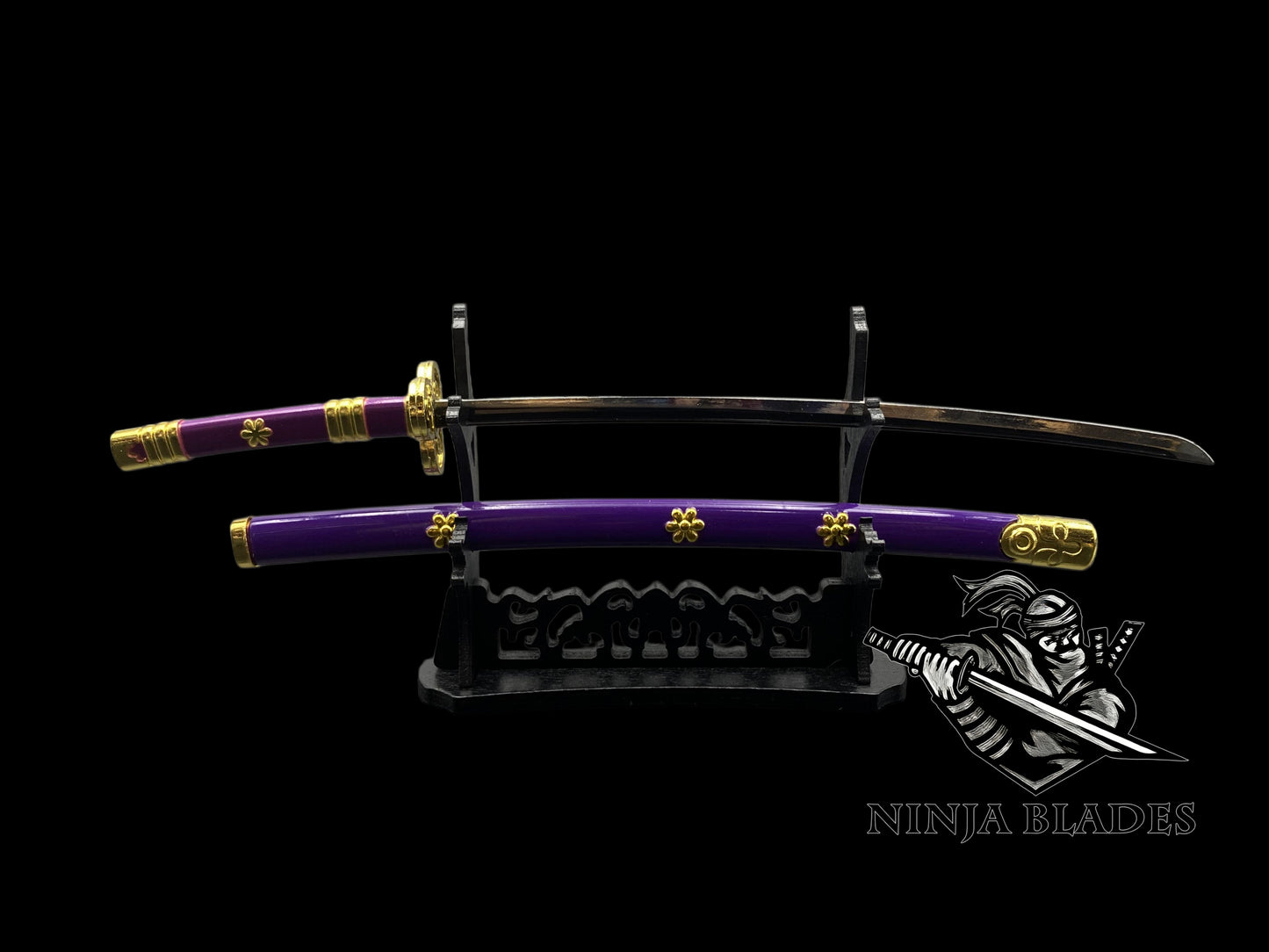 Roronoa Zoro Enma 26cm Mini Metal Replica Unsharpened Anime Sword Collectible with Display Stand