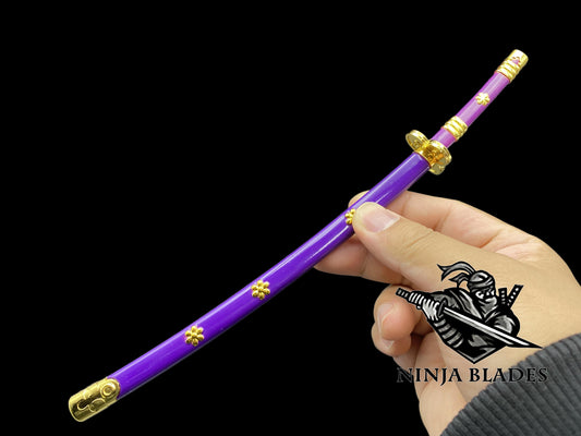 Roronoa Zoro Enma 26cm Mini Metal Replica Unsharpened Anime Sword Collectible with Display Stand