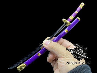 Roronoa Zoro Enma 26cm Mini Metal Replica Unsharpened Anime Sword Collectible with Display Stand