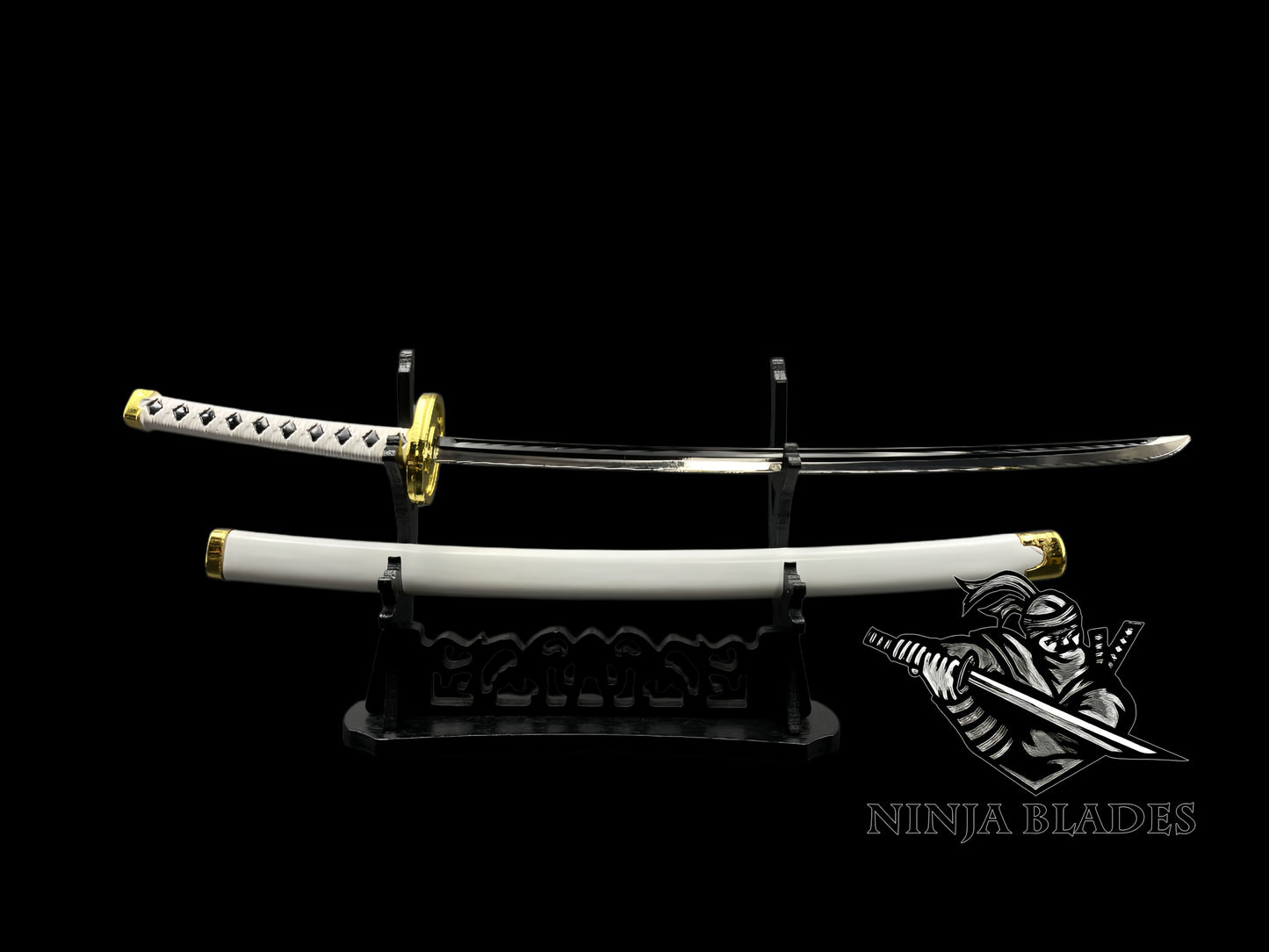 Roronoa Zoro Wado Ichimonji 26cm Mini Metal Replica, Unsharpened Anime Sword Collectible with Display Stand