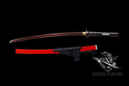 Red Damascus Steel Sam's HF Blade Murasama For Collection