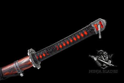 Blueing Carbon Steel Red Mortal Blade Gracious Gift of Tears Katana