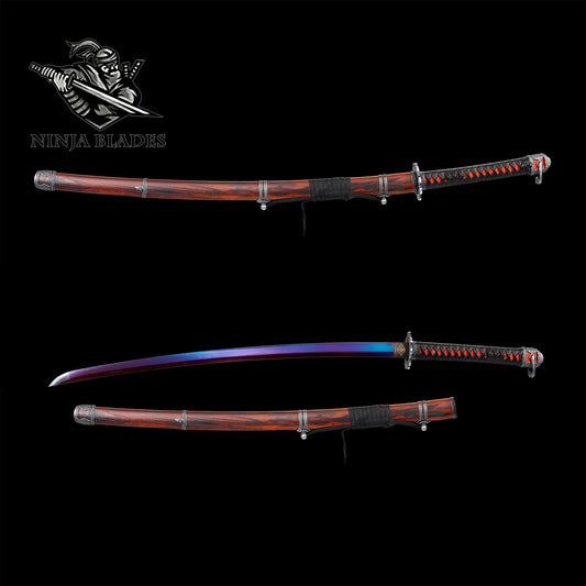 Blueing Carbon Steel Red Mortal Blade Gracious Gift of Tears Katana