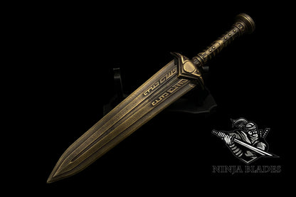 Brass Forged Skyrim Dwarven Dagger Replica - Blunt Blade Prop