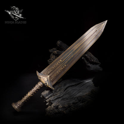Brass Forged Skyrim Dwarven Dagger Replica - Blunt Blade Prop