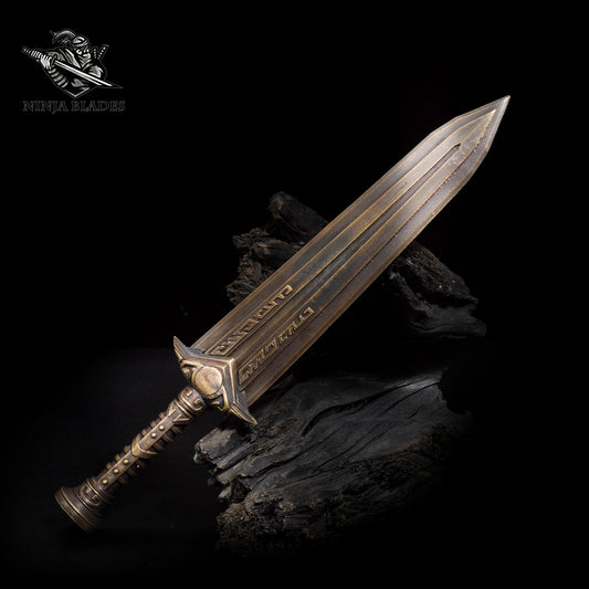 Brass Forged Skyrim Dwarven Dagger Replica - Blunt Blade Prop