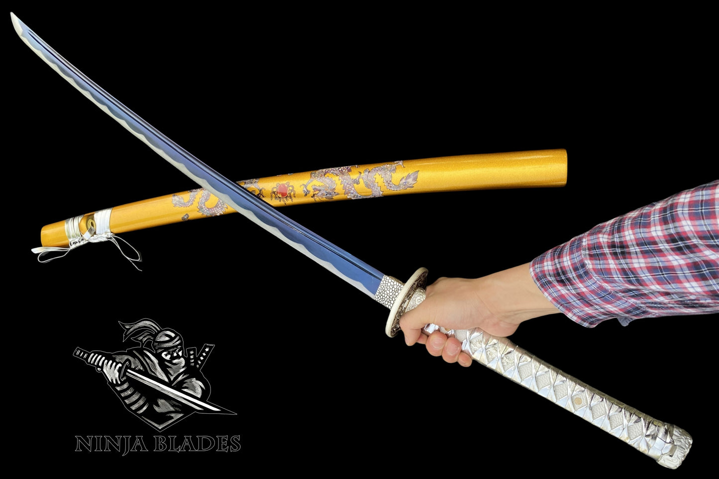 Premium Katana with Golden Dragon Saya – Museum-Quality Replica