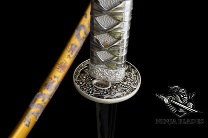 Premium Katana with Golden Dragon Saya – Museum-Quality Replica