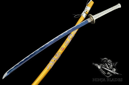 Premium Katana with Golden Dragon Saya – Museum-Quality Replica