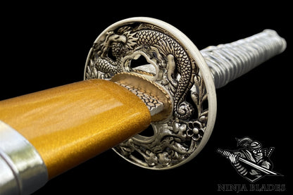 Premium Katana with Golden Dragon Saya – Museum-Quality Replica