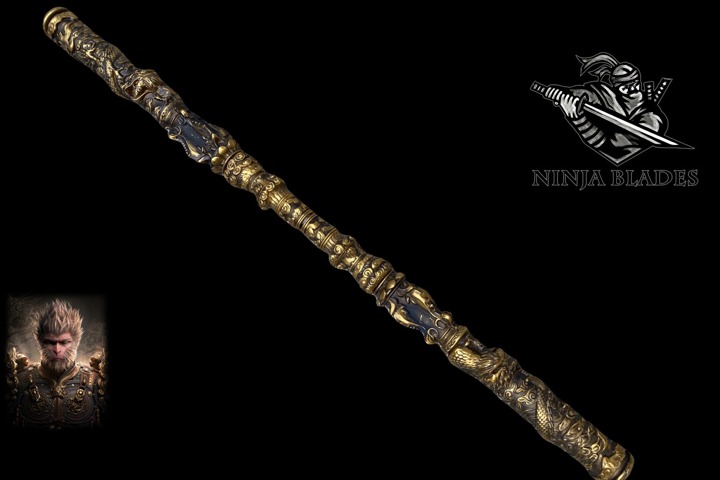 Black Myth Wukong Life Size Monkey King Bar Ruyi Jingu Bang 62.9''