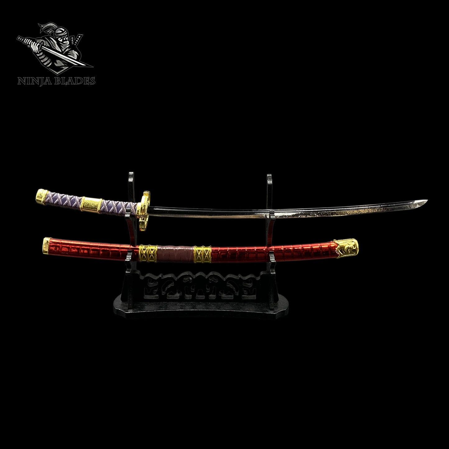 Roronoa Zoro Sandai Kitetsu 26cm Mini Metal Replica Unsharpened Anime Sword Collectible with Display Stand