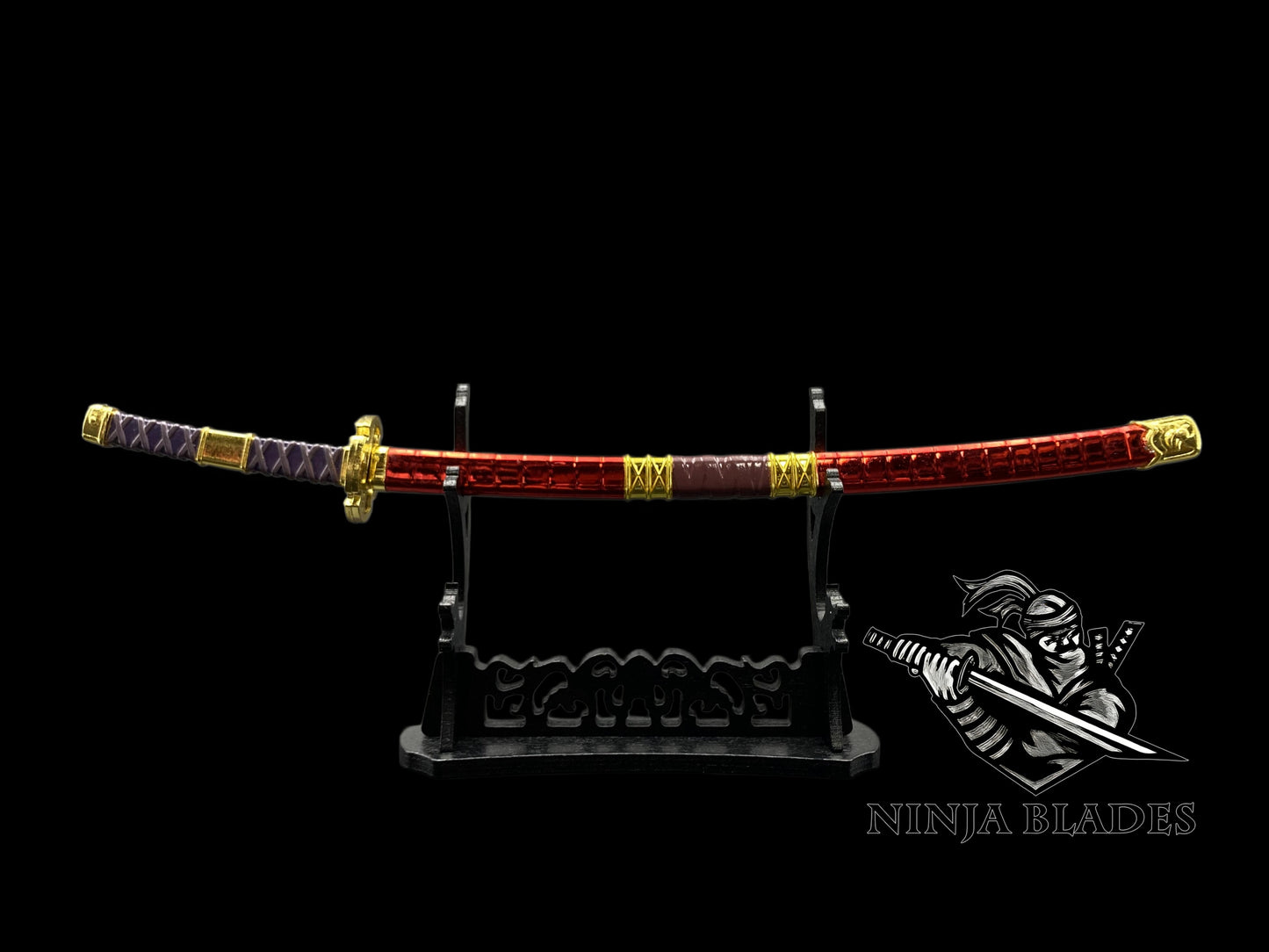 Roronoa Zoro Sandai Kitetsu 26cm Mini Metal Replica Unsharpened Anime Sword Collectible with Display Stand