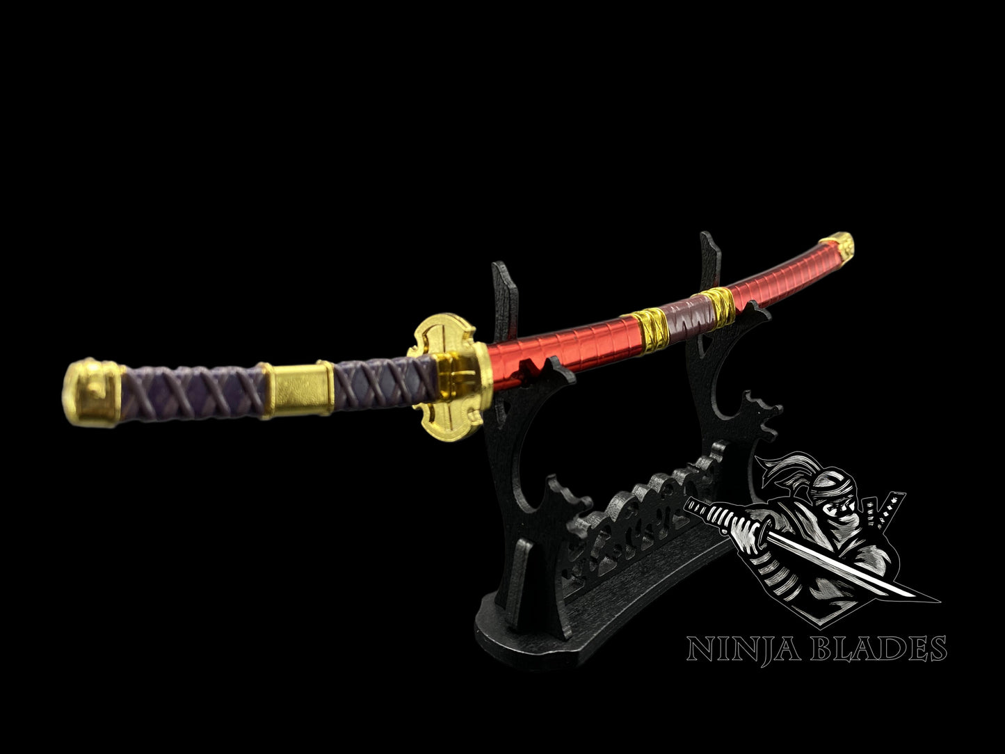 Roronoa Zoro Sandai Kitetsu 26cm Mini Metal Replica Unsharpened Anime Sword Collectible with Display Stand