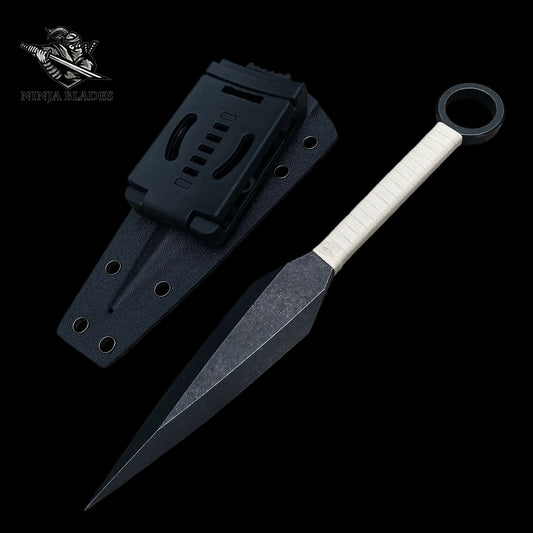 Minimalist Tactical Kunai Dagger with Engineering Plastic Sheath – Unsharpened