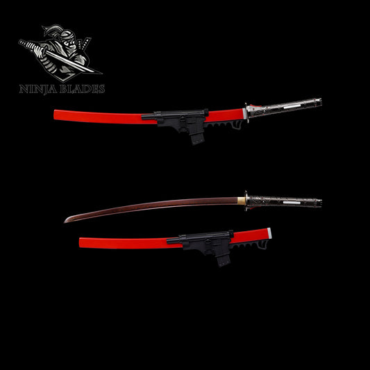 Red Damascus Steel Sam's HF Blade Murasama For Collection